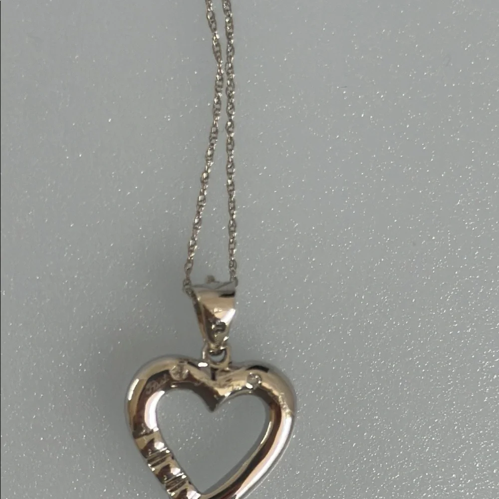 Diamonds 14k real solid gold Heart Necklace